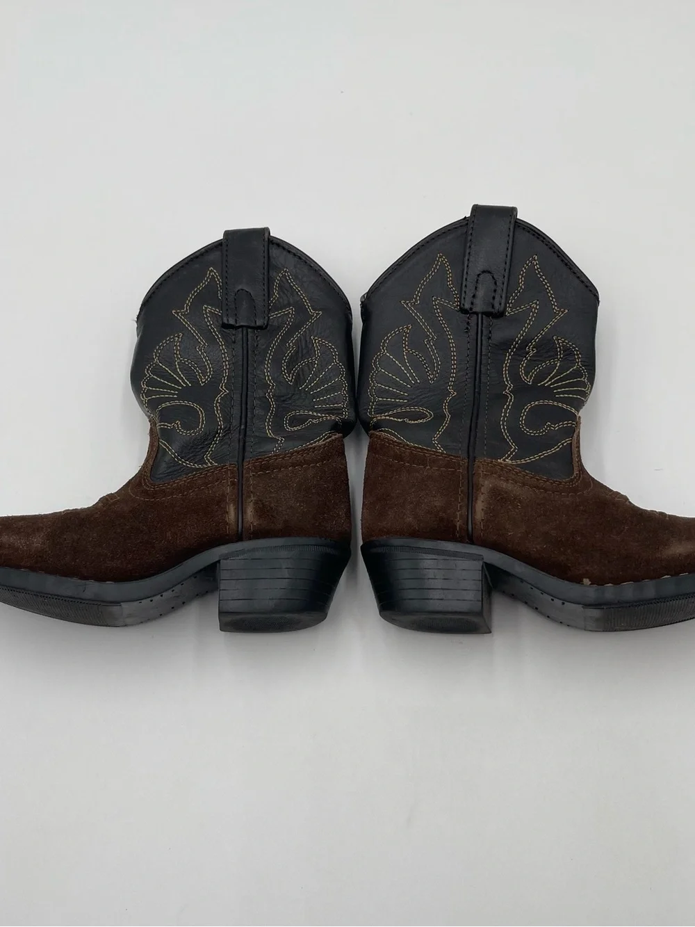 Masterson Boot Co Kids Cowboy Boots Size 9 Brown Suede Leather Western Pull On